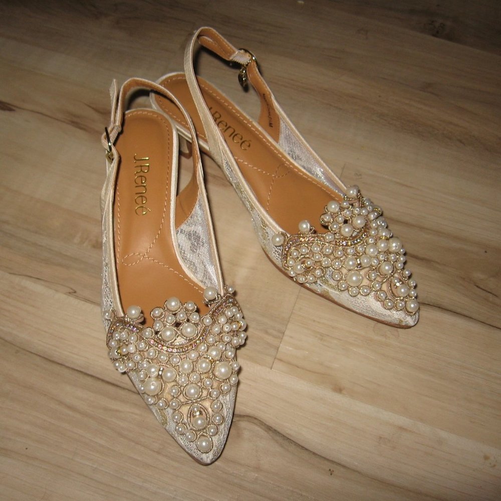 J. Renne Slingback Pumps with heel strap - Strovanni 5 1/2 M